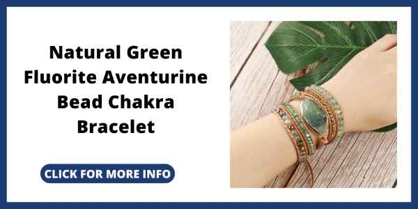 Chakra Bracelets with Real Stones - Natural Green Fluorite Aventurine Bead Leather Wrap Chakra Bracelet