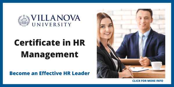 Best Human Resources Certification Online - Villanova University Certificate in HR Management